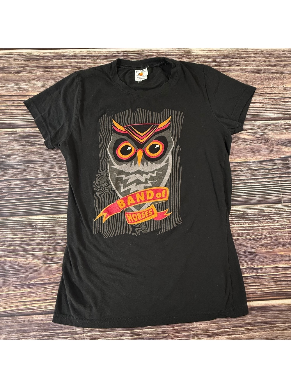 Band of Horses Owl Graphic T-Shirt 2000s Women’s M (Fits S/XS) Black Band Tee